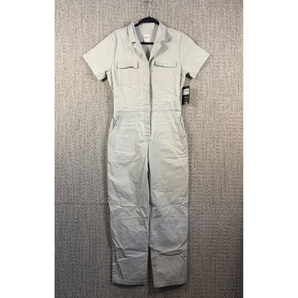 RVCA Recession Jumpsuit Dayshift Collection Grey Short Sleeve Coverall Medium